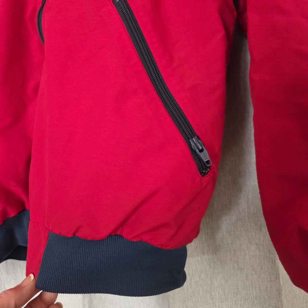 Vintage L.L. Bean Warmup Bomber Jacket Women’s S/M Red Lined Made in USA - Picture 4 of 13